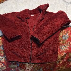 PINK Victoria's Secret Plush Red/Burgandy Womens Medium Puffer Jacket